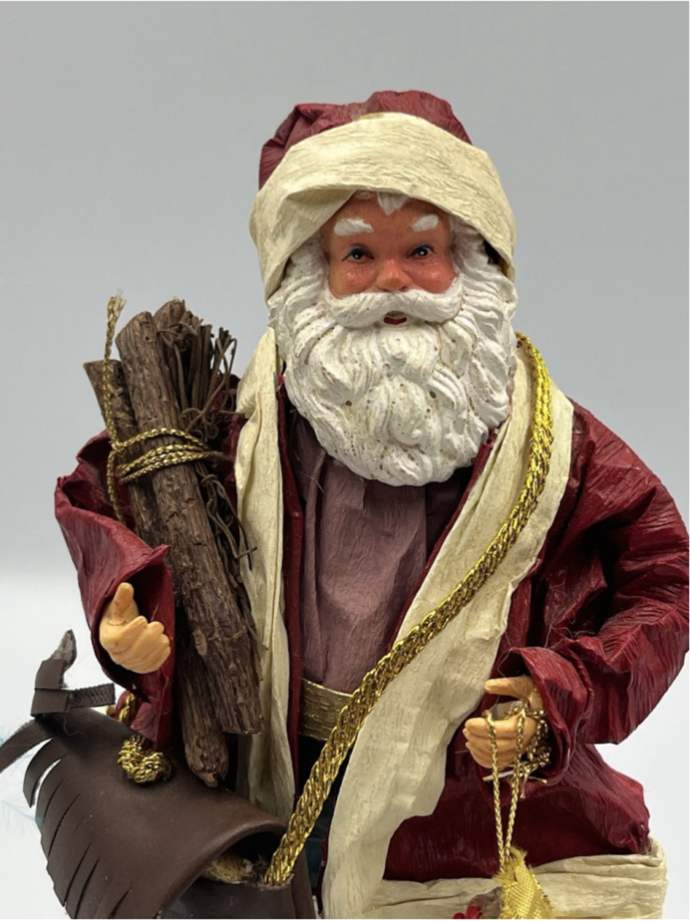 Vtg 1992 Seasonal Specialties Co 8" Paper Machete Santa Claus Ornament NICE SEE